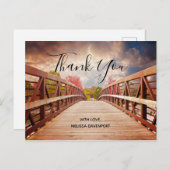 Rustikale Holzbrücke im Land Danke Postkarte (Vorne/Hinten)