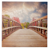 Rustikale Holzbrücke im Land Fliese (Vorderseite)