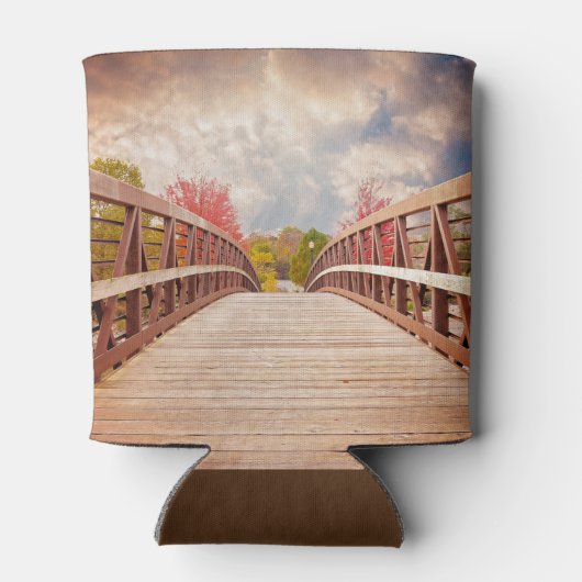 Rustikale Holzbrücke im Land Geburtstag Dosenkühler (Rückseite)