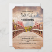 Rustikale Holzbrücke im Land Geburtstag Einladung (Vorderseite)