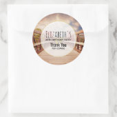 Rustikale Holzbrücke im Land Geburtstag Runder Aufkleber (Tasche)