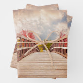 Rustikale Holzbrücke im Land Geschenkpapier Set (Beispiel)