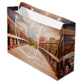 Rustikale Holzbrücke im Land Große Geschenktüte (Vorderseite Schrägansicht)