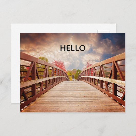 Rustikale Holzbrücke im Land Hallo Postkarte (Vorne/Hinten)