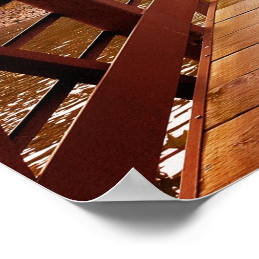 Rustikale Holzbrücke im Land Poster (Ecke)