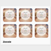 Rustikale Holzbrücke im Land Quadratischer Aufkleber (Blatt)