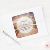 Rustikale Holzbrücke im Land Quadratischer Aufkleber (Umschlag)