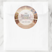 Rustikale Holzbrücke im Land Runder Aufkleber (Tasche)