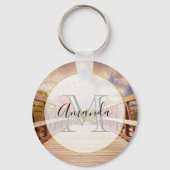 Rustikale Holzbrücke im Land Schlüsselanhänger (Vorderseite)