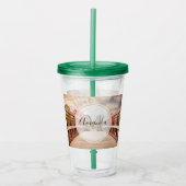 Rustikale Holzbrücke in der Country Monogram Acryltrinkbecher (Vorderseite)