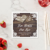 Rustikale Holzbügel und Spittenpapier Napkins Serviette (Beispiel)