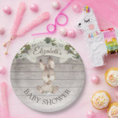 Rustikale Holzbunny Rabbit Custom Baby Dusche Pappteller (Party)