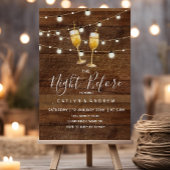 Rustikale Holzcocktail-Saite leuchtet vor der Nach Einladung