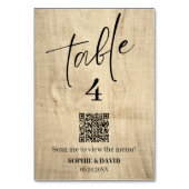 Rustikale Holzdecke Tischnummer (Rückseite)