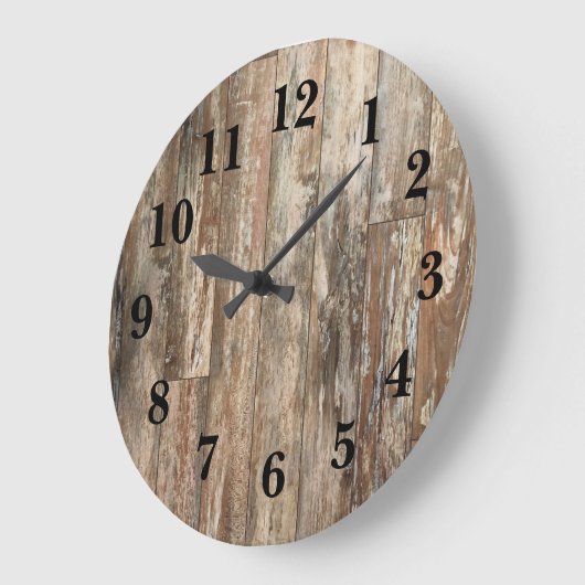 rustikale Holzdekoration Große Wanduhr (Winkel)