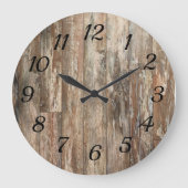 rustikale Holzdekoration Große Wanduhr (Vorderseite)