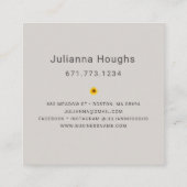 Rustikale Holzdrucksonnenblume Quadratische Visitenkarte (Rückseite)