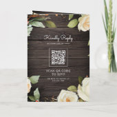 Rustikale Holze Weiße Rosen Mason Glas QR Code Hoc Einladung (Rückseite)