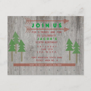 Rustikale Holzeinladung Einladung