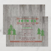 Rustikale Holzeinladung Einladung (Vorne/Hinten)