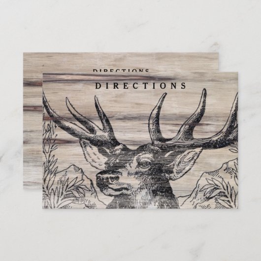 Rustikale Holzeinsteckkarte Begleitkarte (Vorne/Hinten)
