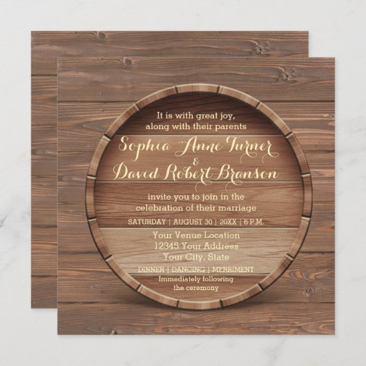 Rustikale Hölzerhörnchen Einladung (Vorne/Hinten)