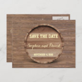 Rustikale Hölzerhörnchen-Hochzeit SPAREN DAS DATUM Ankündigungspostkarte (Vorne/Hinten)