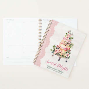 Rustikale hölzerne Aquarell-Blumen-Hochzeitstorte Planer