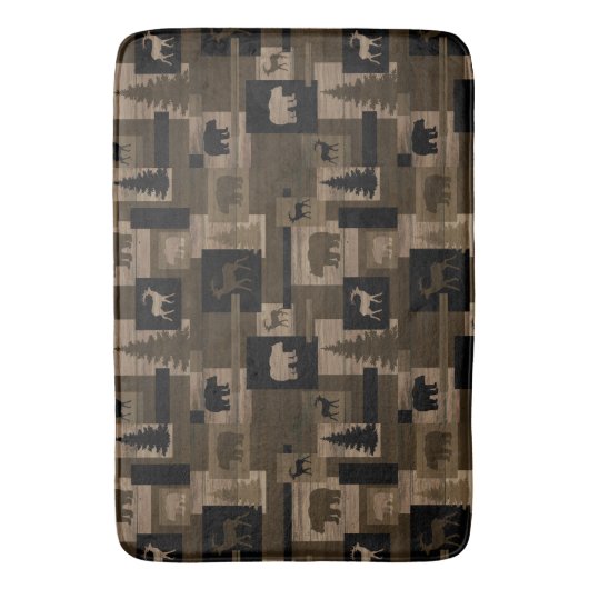 Rustikale hölzerne Bärnelchmuster-Badmatte Badematte (Vorderseite Vertikal)