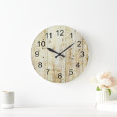 Rustikale hölzerne Beschaffenheit Große Wanduhr (Zuhause)