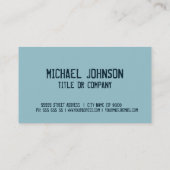 Rustikale hölzerne blaue visitenkarte (Rückseite)