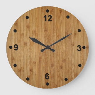 Rustikale hölzerne Blick-Bambusuhr Große Wanduhr