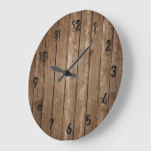 Rustikale hölzerne Blick-Planken-große Uhr (Winkel)