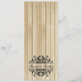 Rustikale hölzerne blonde Tafel des Menükarte (Rückseite)