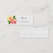 rustikale hölzerne Blumen-RVSP Mini Visitenkarte (Vorne/Hinten)