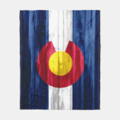 Rustikale hölzerne Colorado-Flaggen-Fleecedecke Fleecedecke (Vorderseite)
