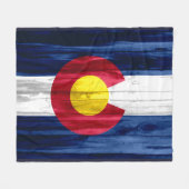 Rustikale hölzerne Colorado-Flaggen-Fleecedecke Fleecedecke (Vorderseite (Horizontal))