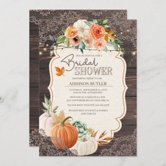 Rustikale hölzerne einladung (Vorne/Hinten)