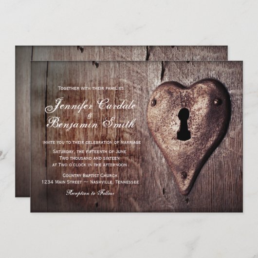 Rustikale hölzerne einladung (Vorne/Hinten)
