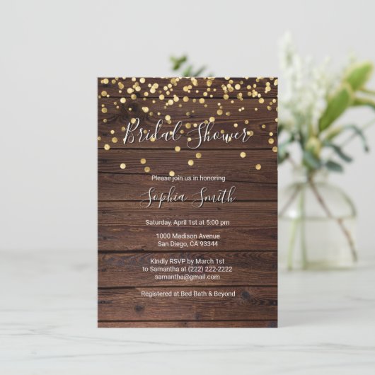 Rustikale hölzerne einladung (Stehend Vorderseite)