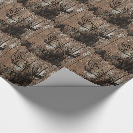 Rustikale hölzerne Elche Geschenkpapier (Ecke)