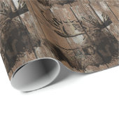 Rustikale hölzerne Elche Geschenkpapier (Rolleneckpunkt)