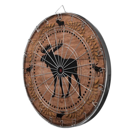Rustikale hölzerne Elchkreis-Dartscheibe Dartscheibe (Vorderseite rechts)