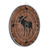 Rustikale hölzerne Elchkreis-Dartscheibe Dartscheibe (Vorderseite Links)