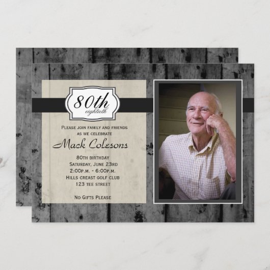 Rustikale hölzerne erwachsener einladung (Vorne/Hinten)