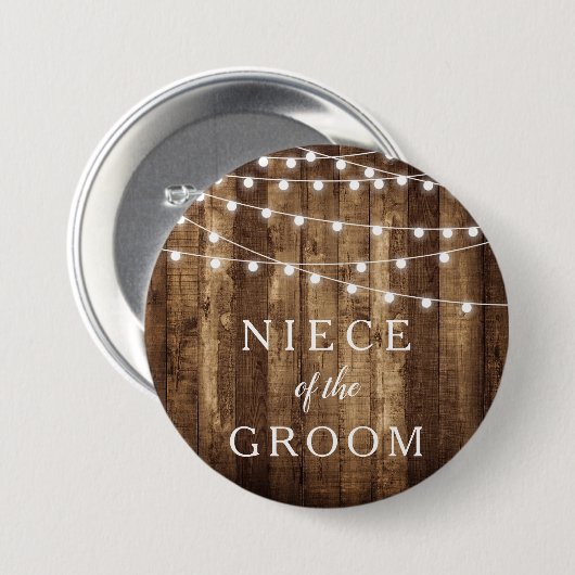 Rustikale hölzerne feenhafte Licht-Nichte des Button (Vorne & Hinten)