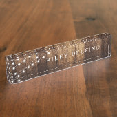 Rustikale hölzerne feenhafte namensplakette (Seite)