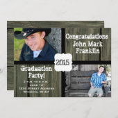 Rustikale hölzerne Foto-Abschluss-Mitteilung Einladung (Vorne/Hinten)