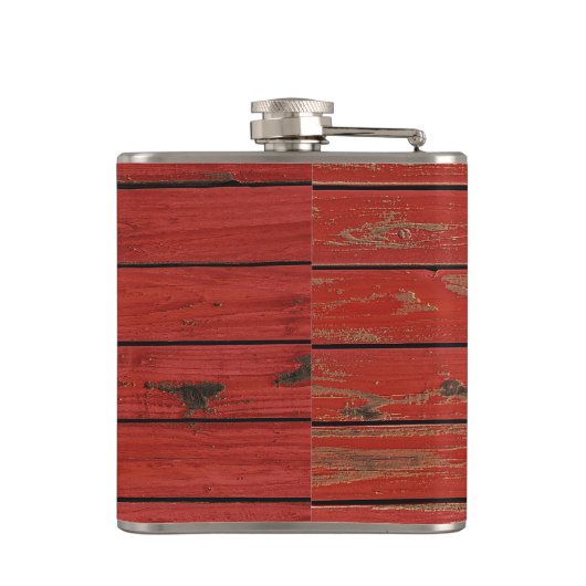 Rustikale hölzerne Kanada-Flagge Flachmann (Rückseite)