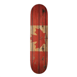 Rustikale hölzerne Kanada-Flagge Skateboard